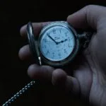silver and white analog watch